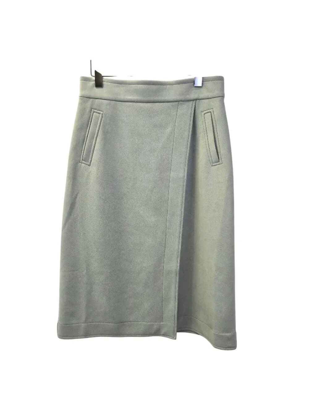 Ann Taylor Faux Suede Wrap Midi Skirt Size 6